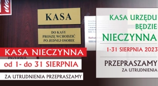 Kasa Urzędu będzie nieczynna