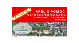 Nowe informacje dotyczące pomocy pensjonariuszom DPS