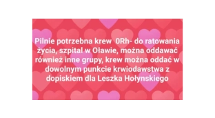 Pilnie potrzebna krew