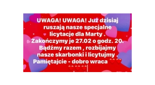 Ruszyły licytacje od grupy Help dla Marty!