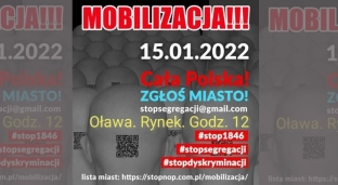 Akcji Stop Segregacji. Będą manifestować na oławskim Rynku