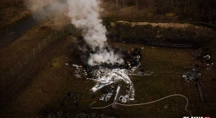 Pożar opon na miejskiej strzelnicy