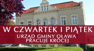 Urząd Gminy Oława pracuje krócej