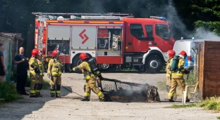 Pożar garażu przy Żeromskiego