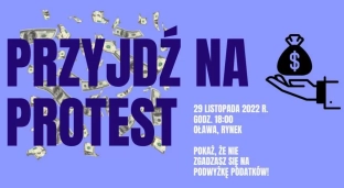 Nie chcą podwyżki podatków. Będą protestować