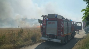 Duży pożar ścierniska