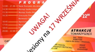 Festyn rodzinny "Żegnamy wakacje" przeniesiony