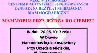 Zadbaj o swoje piersi, bezpłatna mammografia w Oławie