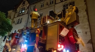 Pies na parapecie na trzecim piętrze. Niecodzienna akcja strażaków