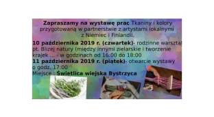 Tkaniny i kolory. Wystawa prac i warsztaty