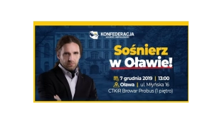 Poseł Konfederacji Dobromir Sośnierz w Oławie