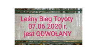 Leśny Bieg Toyoty zostaje odwołany