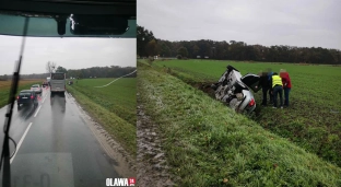 Stracił panowanie i wjechał do przydrożnego rowu