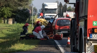 Czołówka w Marcinkowcach. Droga zablokowana [ZDJĘCIA]