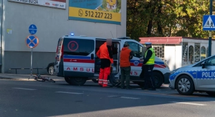 Potrącenie rowerzystki na Chrobrego