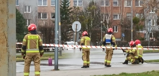 Zapaliła się butla z gazem. Ewakuowano pobliski market i zamknięto ulicę