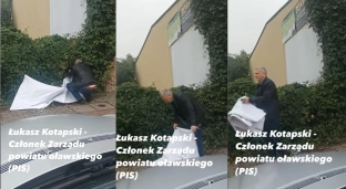 Radny ściągnął baner wyborczy z płotu i wyjaśnia dlaczego