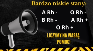 Niskie stany krwi. Regionalne Centrum Krwiodawstwa i Krwiolecznictwa wychodzi z apelem