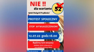 Dzisiaj kolejny protest w sprawie Kolei Dużych Prędkości!